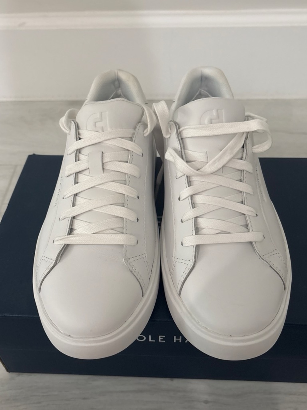 Cole Haan White Leather Low-Top Sneakers